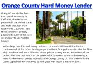 Orange County Hard Money Lender