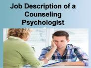 Job description of a counseling Psychologist