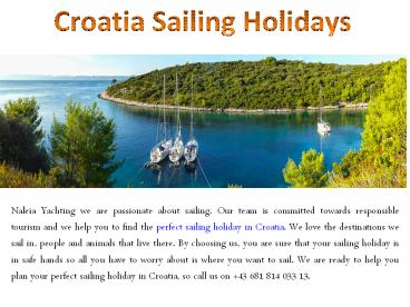 Croatia Sailing Holidays