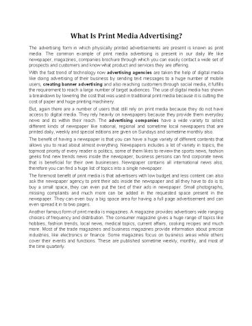 What Is Print Media Advertising? (1)