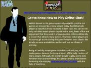 Get to Know How to Play Online Slots!