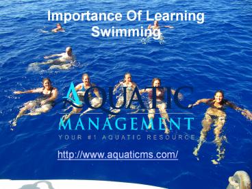 Importance Of Learning Swimming