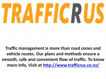 Traffic Management Plans Services- Traffic R Us