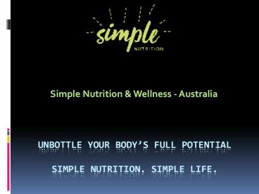 Simple Nutrition: The Way Nature Intended