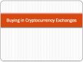 Buying in Cryptocurrency Exchanges