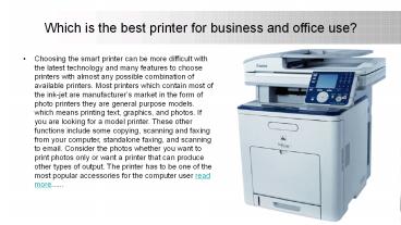 Which is the best printer