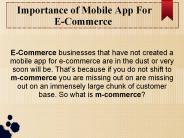 Importance Of Mobile App For E-Commerce
