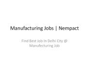 Manufacturing Jobs | Nempact