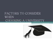 Choosing A University