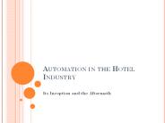 Automation in the Hotel Industry