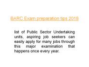 BARC Admit card 2018