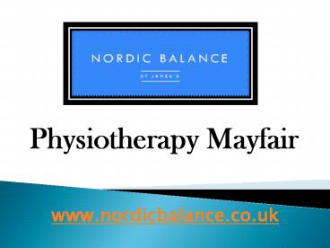 Physiotherapy Mayfair - Nordic Balance