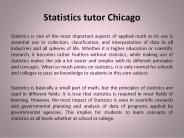 Statistics tutor Chicago