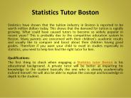 Statistics tutor Boston