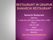Restaurant in Udaipur Bawarchi Restaurant