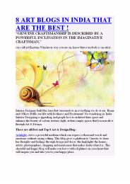 Top 8 Art & Blog Design in India.