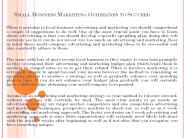 Small Business Marketing Guidelines to Succeed