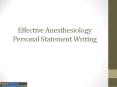 Effective Anesthesiology Personal Statement Writing PowerPoint PPT Presentation