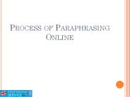 Full Process of Paraphrasing Online