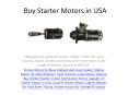 Starter Motor for Allis Chalmers Farm Tractors PowerPoint PPT Presentation
