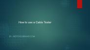 How To Use Cable Tester