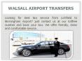 Taxi Service From Lichfield to Birmingham Airport - Walsall Airport Transfers