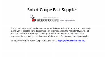 Robot Coupe Part Supplier
