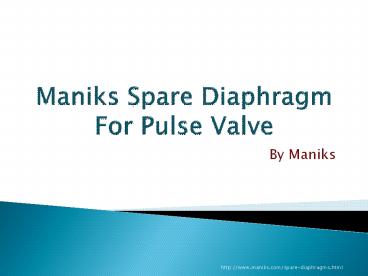 Maniks Spare Diaphragm used in Dust collector valves
