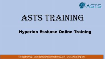 Hyperion Essbase Online Training