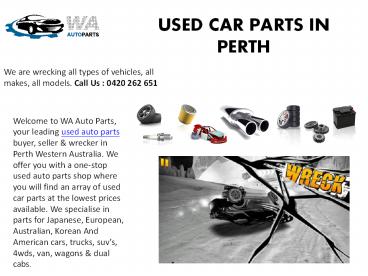 Used Car Parts In Perth