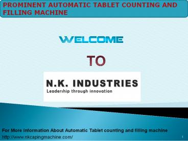 Significance of Tablet counting and filling machine