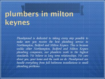 plumbers in milton keynes