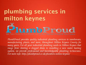 plumbing services in milton keynes