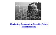 Marketing Automation Benefits Sales And Marketing