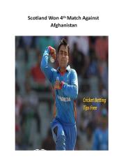 Scotland Won 4th Match Against Afghanistan
