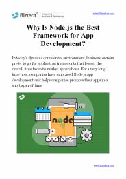 Why is Node.js the Best Framework?