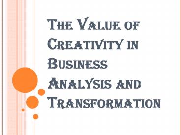 The Value of Creativity in Business Analysis