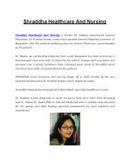 Shraddha Healthcare And Nursing