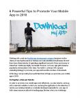 6 Powerful Tips to Promote Your Mobile App in 2018 PowerPoint PPT Presentation