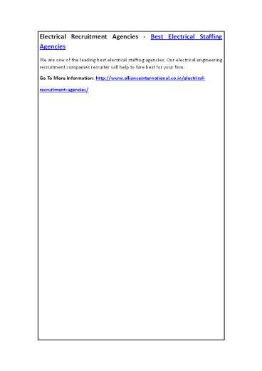 Electrical Recruitment Agencies - Best Electrical Staffing Agencies