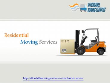 Residential Moving Services