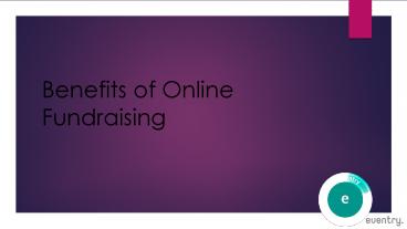 Benefits of Online Fundraising