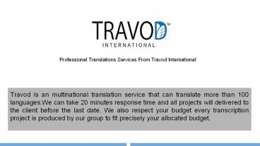Travod International - Translation Services in UK
