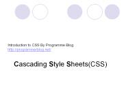 Introduction to CSS by programmerblog.net