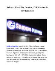 Sridevi Fertility Center, IVF Centre in Hyderabad