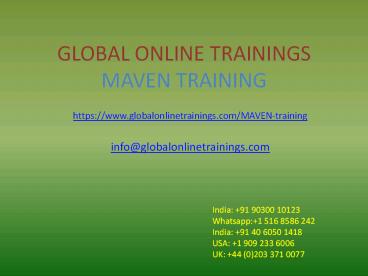 MAVEN TRAINING | APACHE MAVEN Online Training- GOT