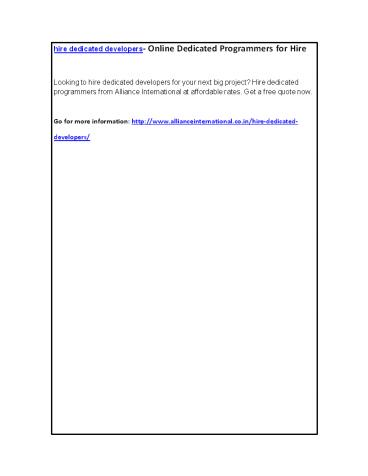 hire dedicated developers- Online Dedicated Programmers for Hire