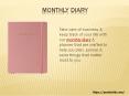 Monthly Diary PowerPoint PPT Presentation