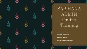 SAP HANA Administration PPT