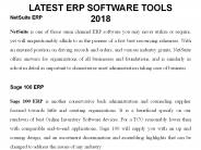 LATEST ERP SOFTWARE TOOLS 2018